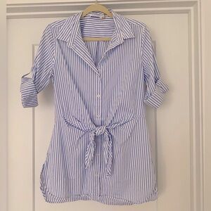 Calvin Klein Blue Striped Women's Top